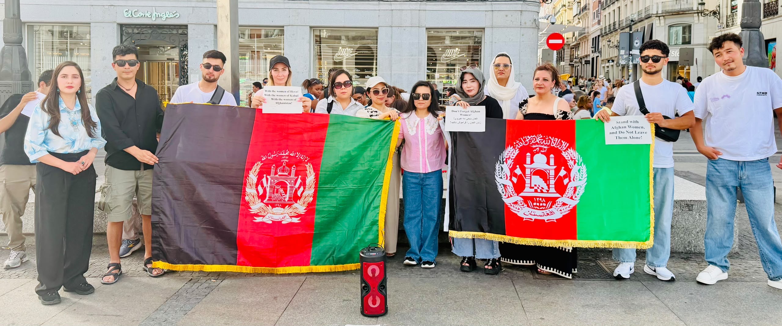 Protest rallies were held in three Spanish cities in support of Afghan women.